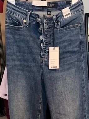 Judy Blue High-Rise Button-Fly Jeans - Blue Wash